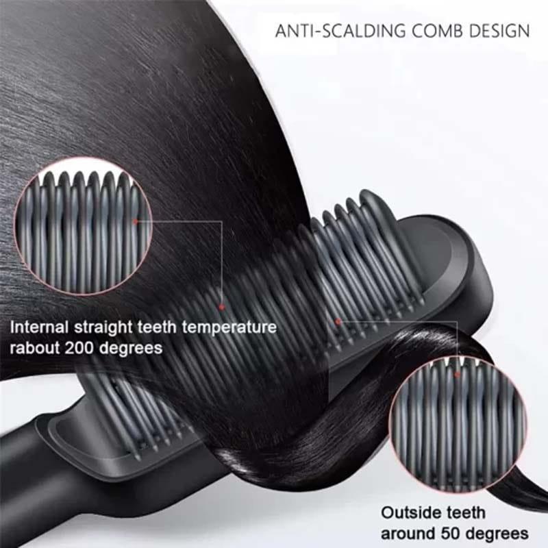 Hair Straightener Brush & Styler | Model 909 | Fast Heating Electric Straightening Comb