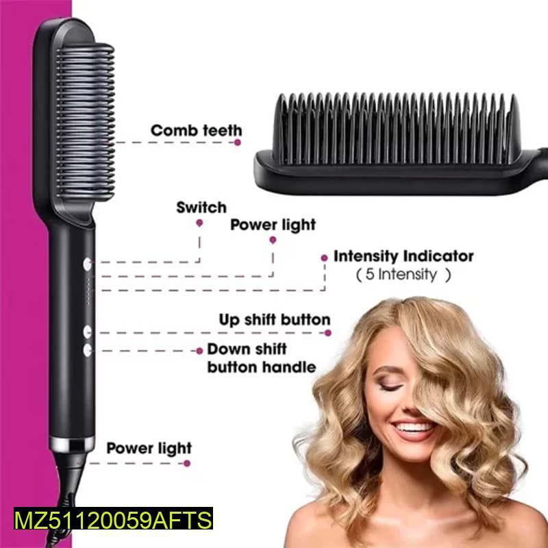 Hair Straightener Brush & Styler | Model 909 | Fast Heating Electric Straightening Comb